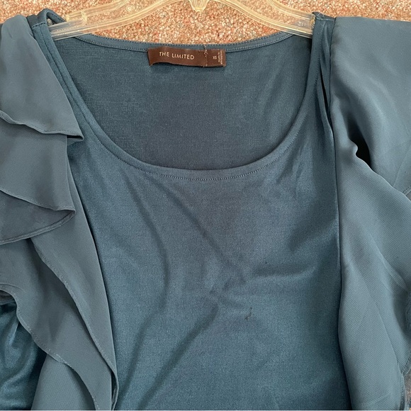 Dark Green Ruffled Top - Picture 5 of 6